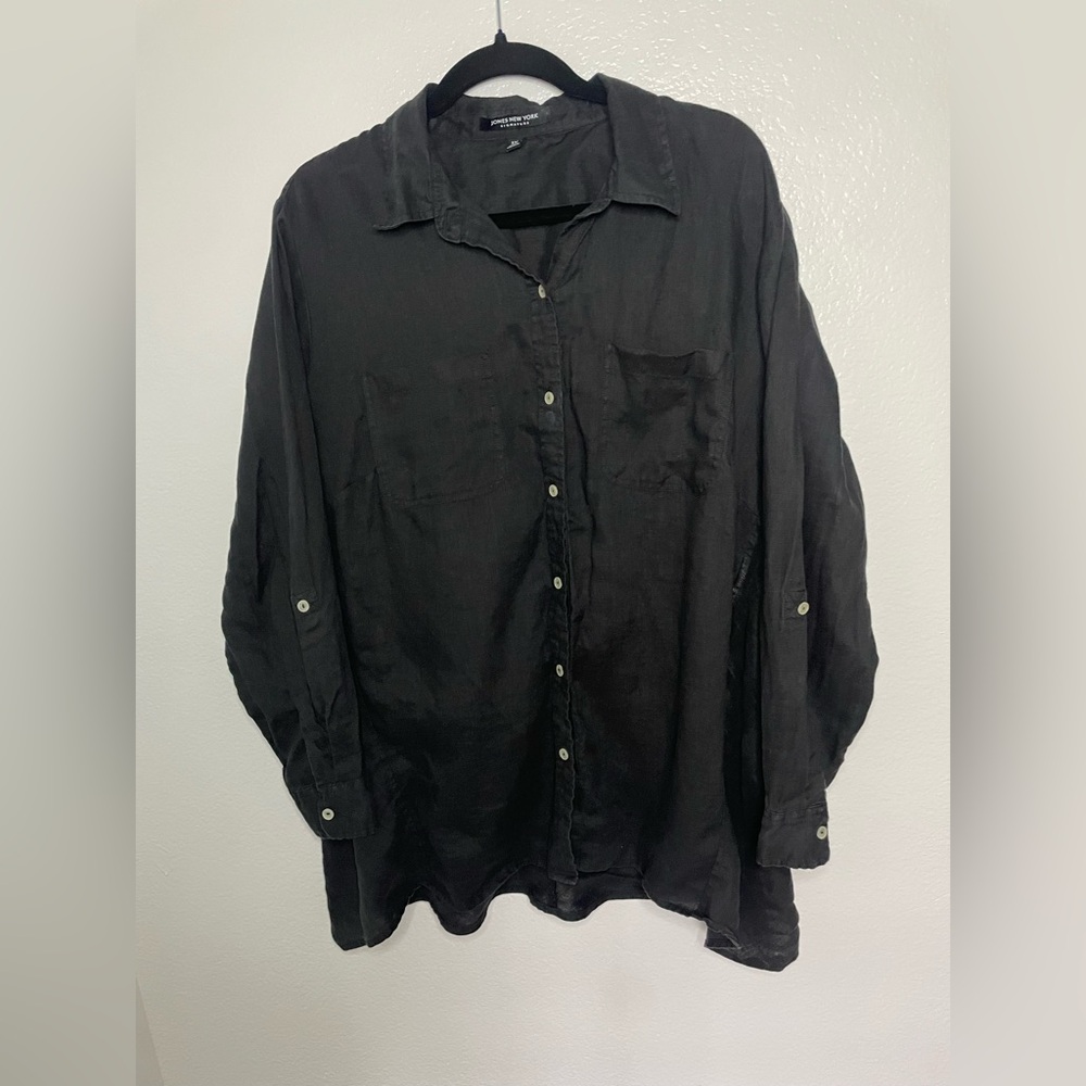 Linen Jones New York button down shirt size 1X